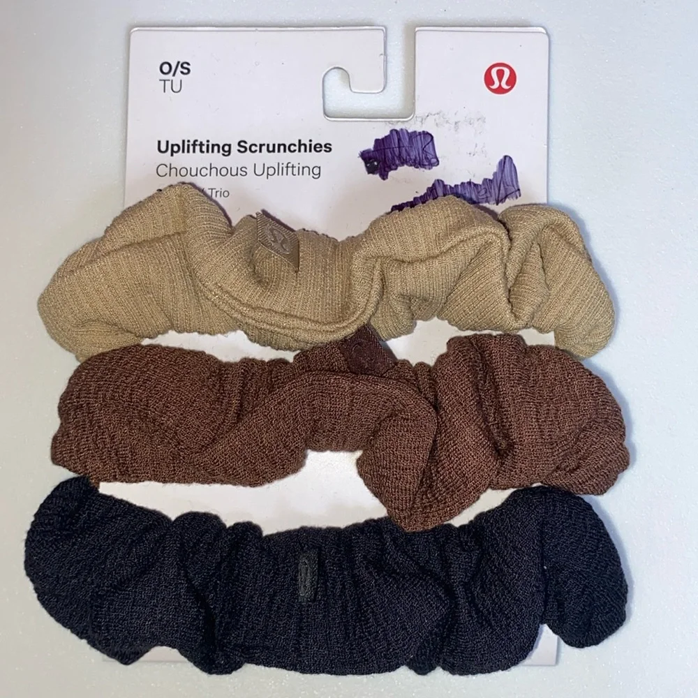 Lululemon Bundle Lot of 2 Uplifting Scrunchies & Silicone Hair Ties‎ NWT
